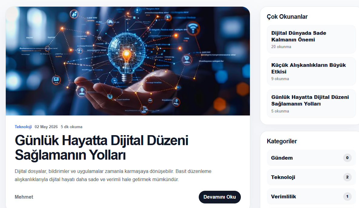 Klasik Blog Sitesi